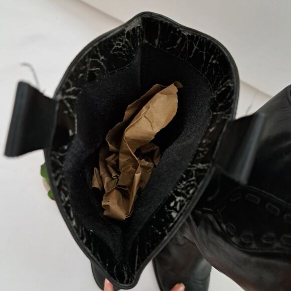 BCBGeneration "Silk" Slouchy Black Leather Cowboy Boots Western Size 7.5 - Picture 11 of 12